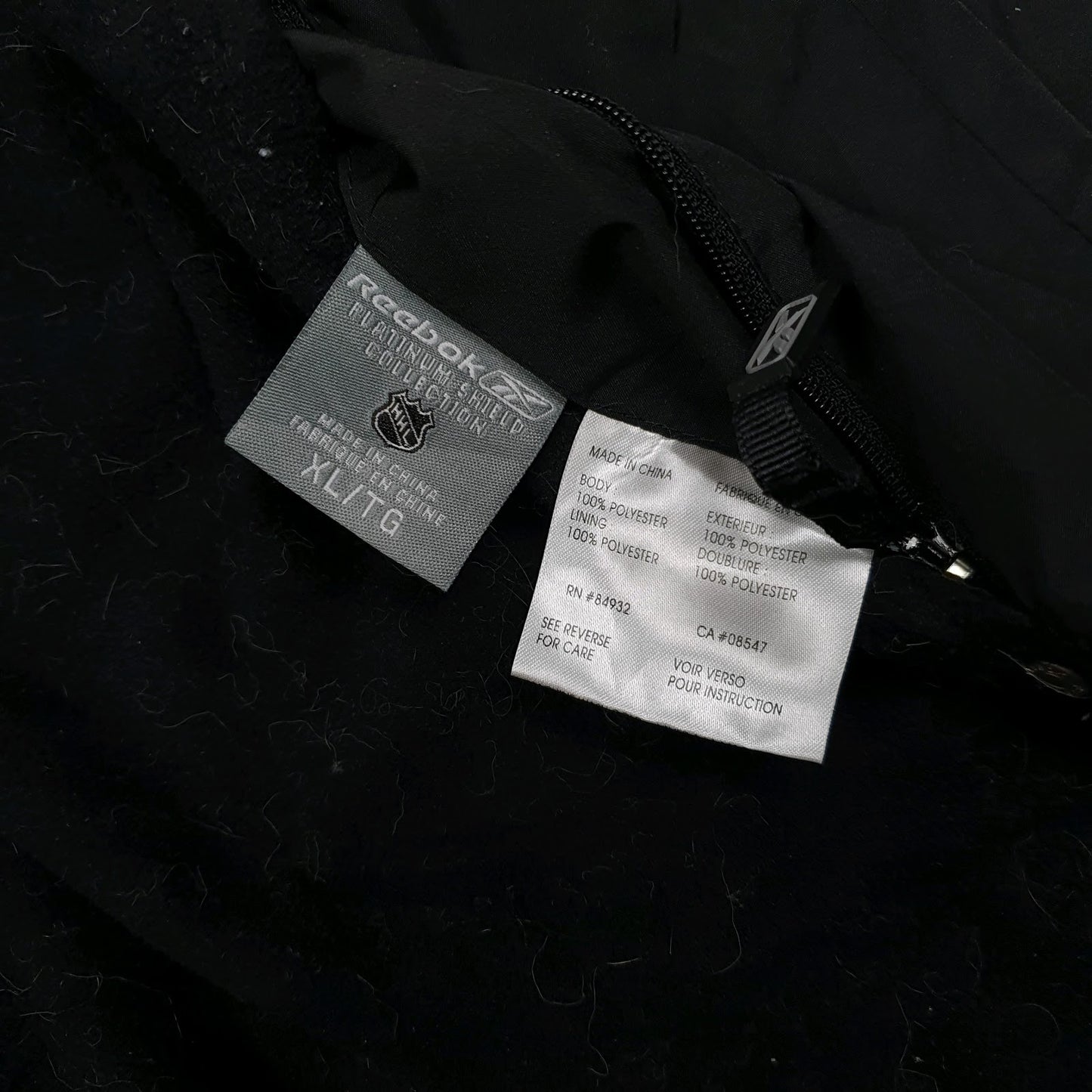 Mens Black Reebok LA Kings NHL Hockey Reversible Fleece  Coat