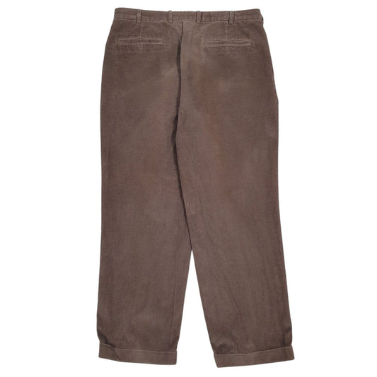 Mens Brown Brooks Brothers Elliot Pleated  Trousers