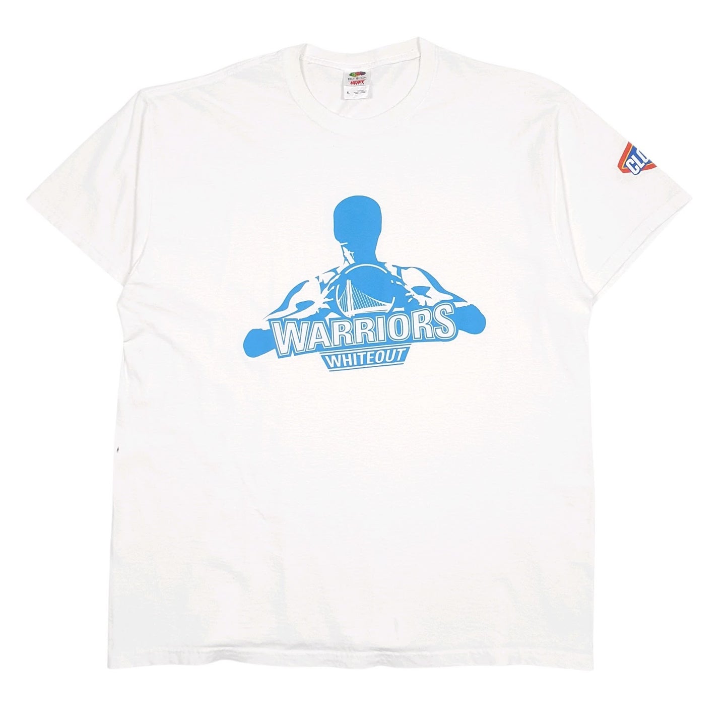 Mens White Fruit Of The Loom Warriors Whiteout Short Sleeve T Shirt