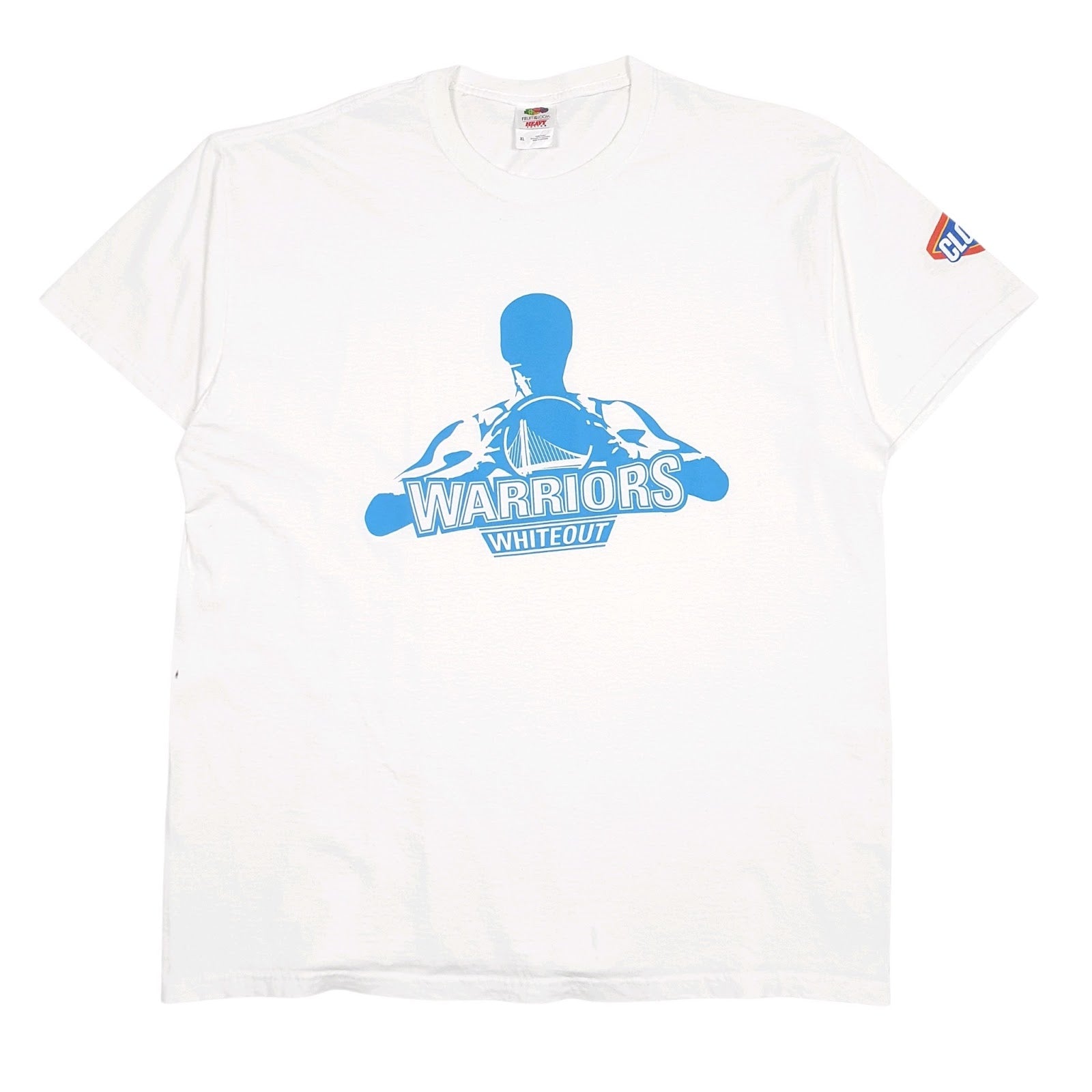 Mens White Fruit Of The Loom Warriors Whiteout Short Sleeve T Shirt