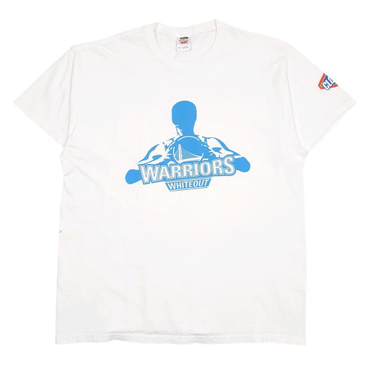 Mens White Fruit Of The Loom Warriors Whiteout Short Sleeve T Shirt