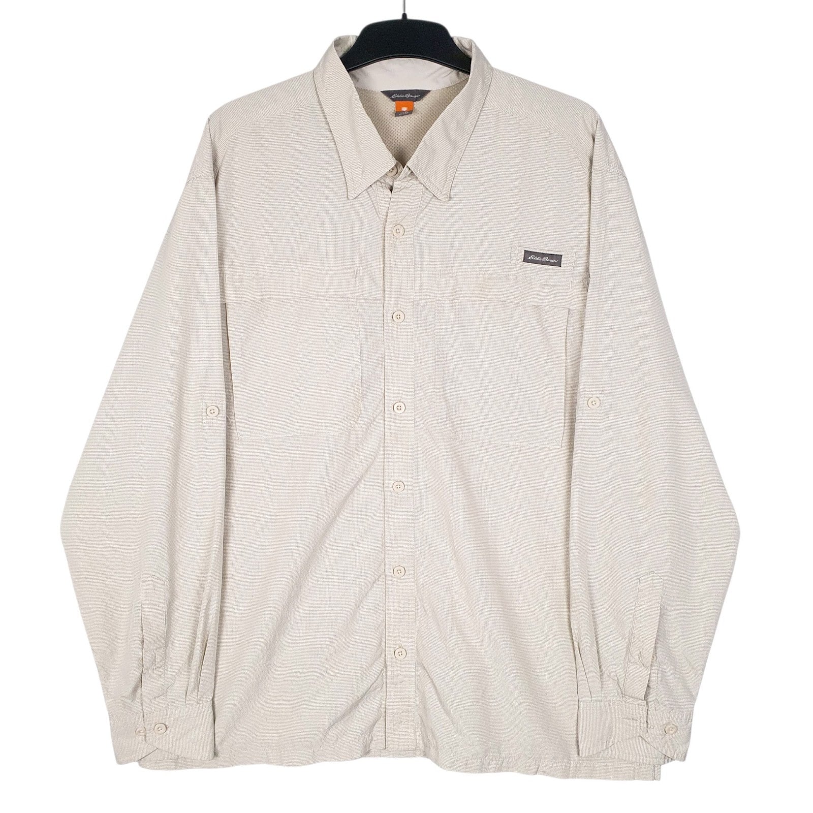 Mens Beige Eddie Bauer Active Wear Long Sleeve Shirt