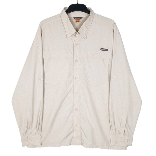 Mens Beige Eddie Bauer Active Wear Long Sleeve Shirt