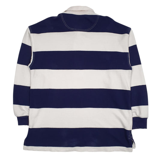 Womens White Aerie Rugby Crewneck Polo Shirt