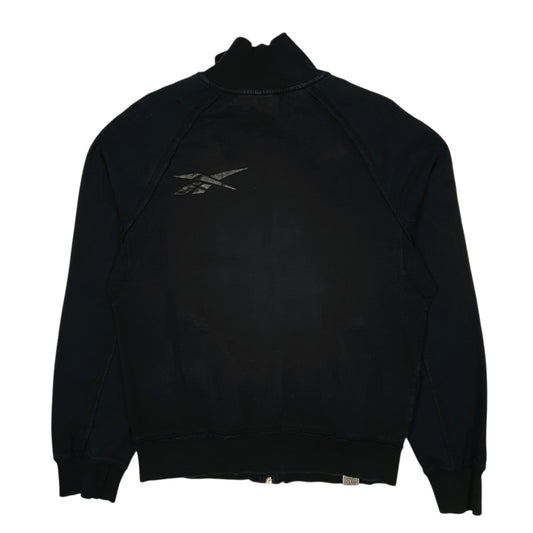 Mens Black Reebok Athletic Club Tracksuit Top Full Zip Jumper