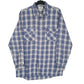 Mens Blue Worker Flannel Long Sleeve Shirt