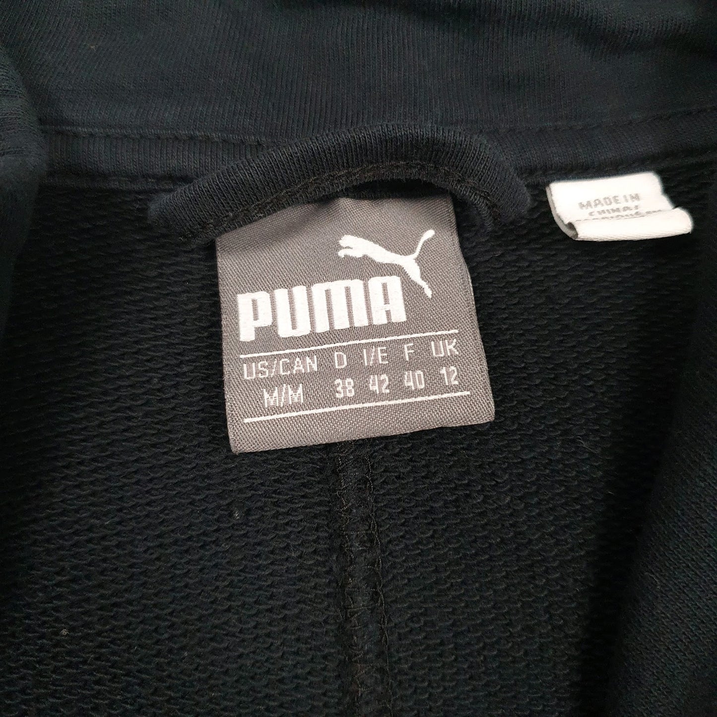 Womens Black Puma  Full Zip Jumper