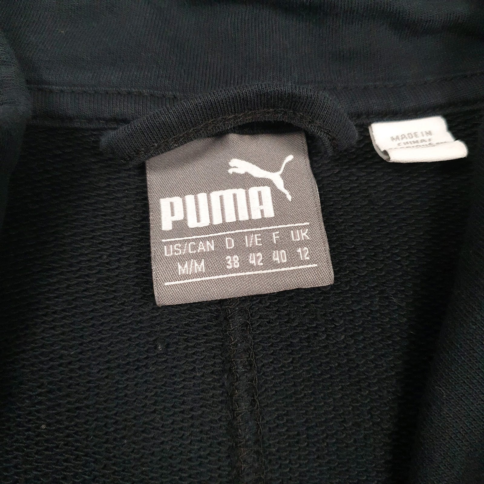 Womens Black Puma  Full Zip Jumper