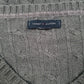 Womens Grey Tommy Hilfiger Cable Knit V Neck Jumper