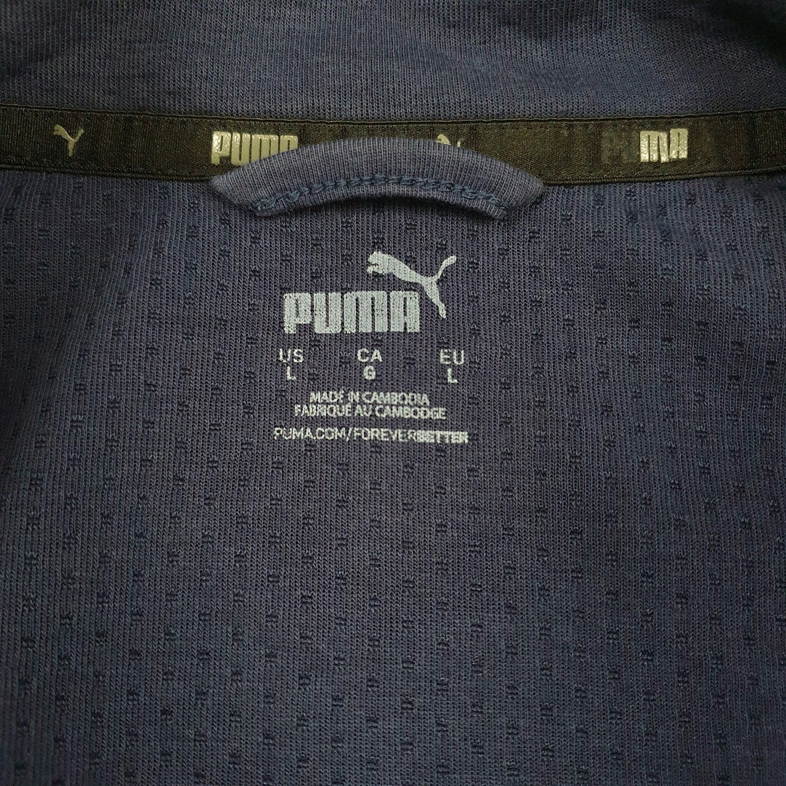 Mens Navy Puma  Full Zip Jumper