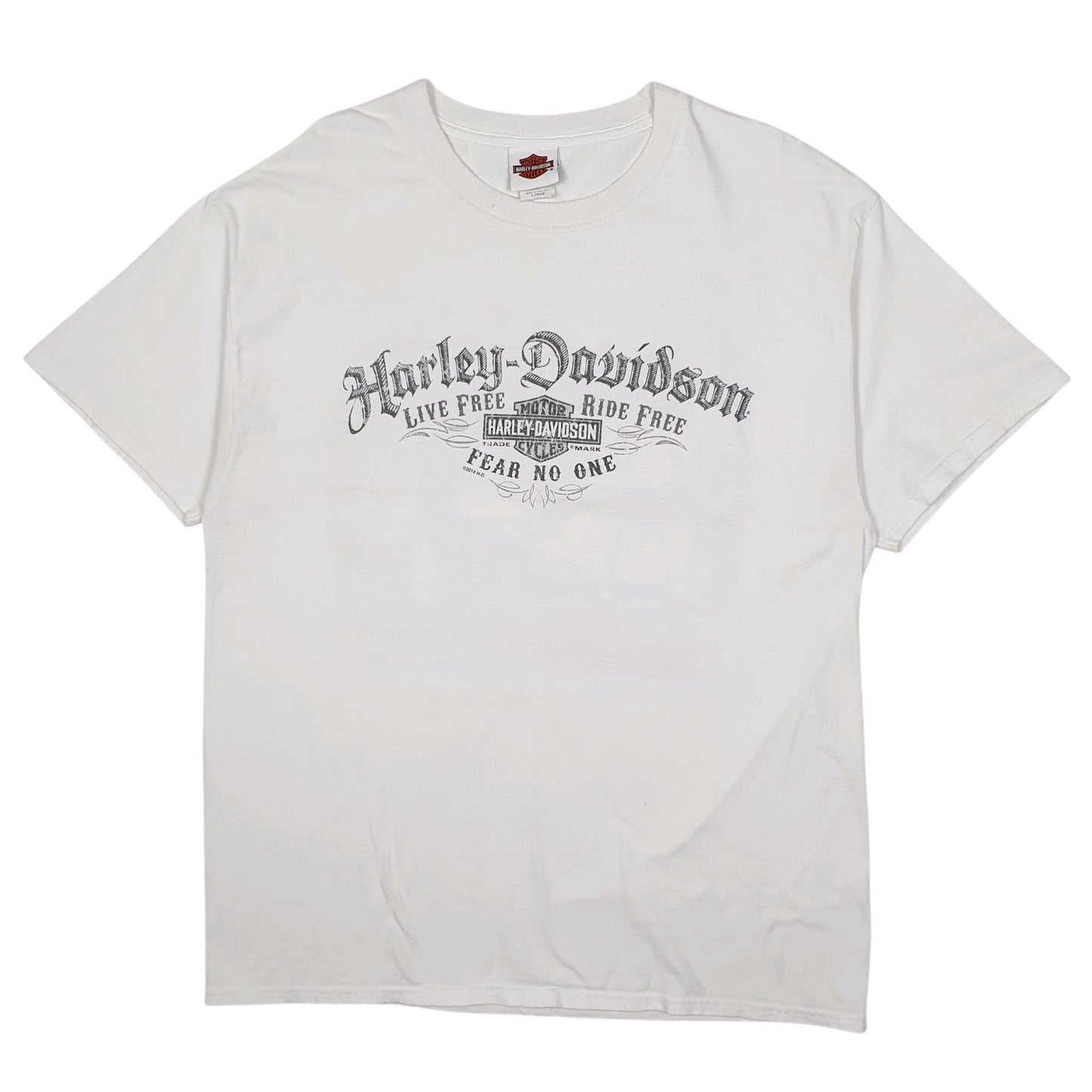 Mens White Harley Davidson Oakland California Motorcycles Short Sleeve T Shirt