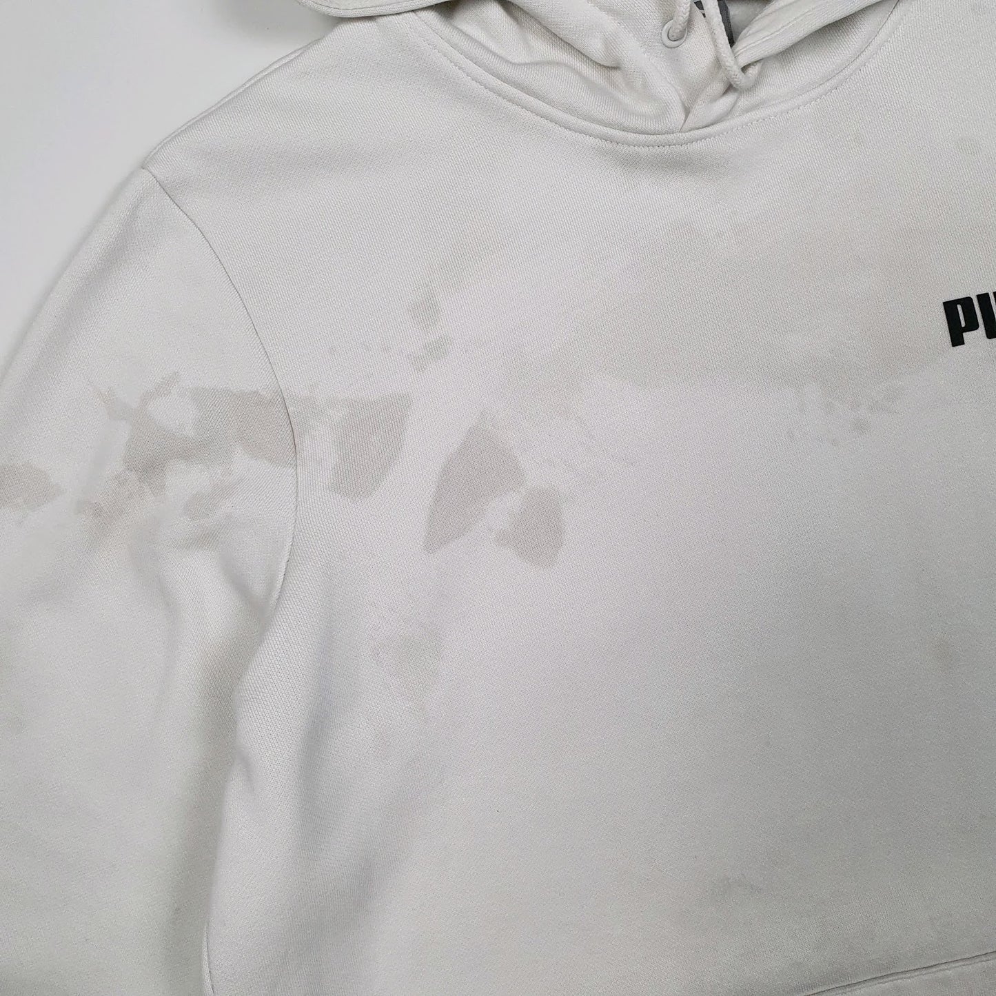 Mens White Puma  Hoodie Jumper