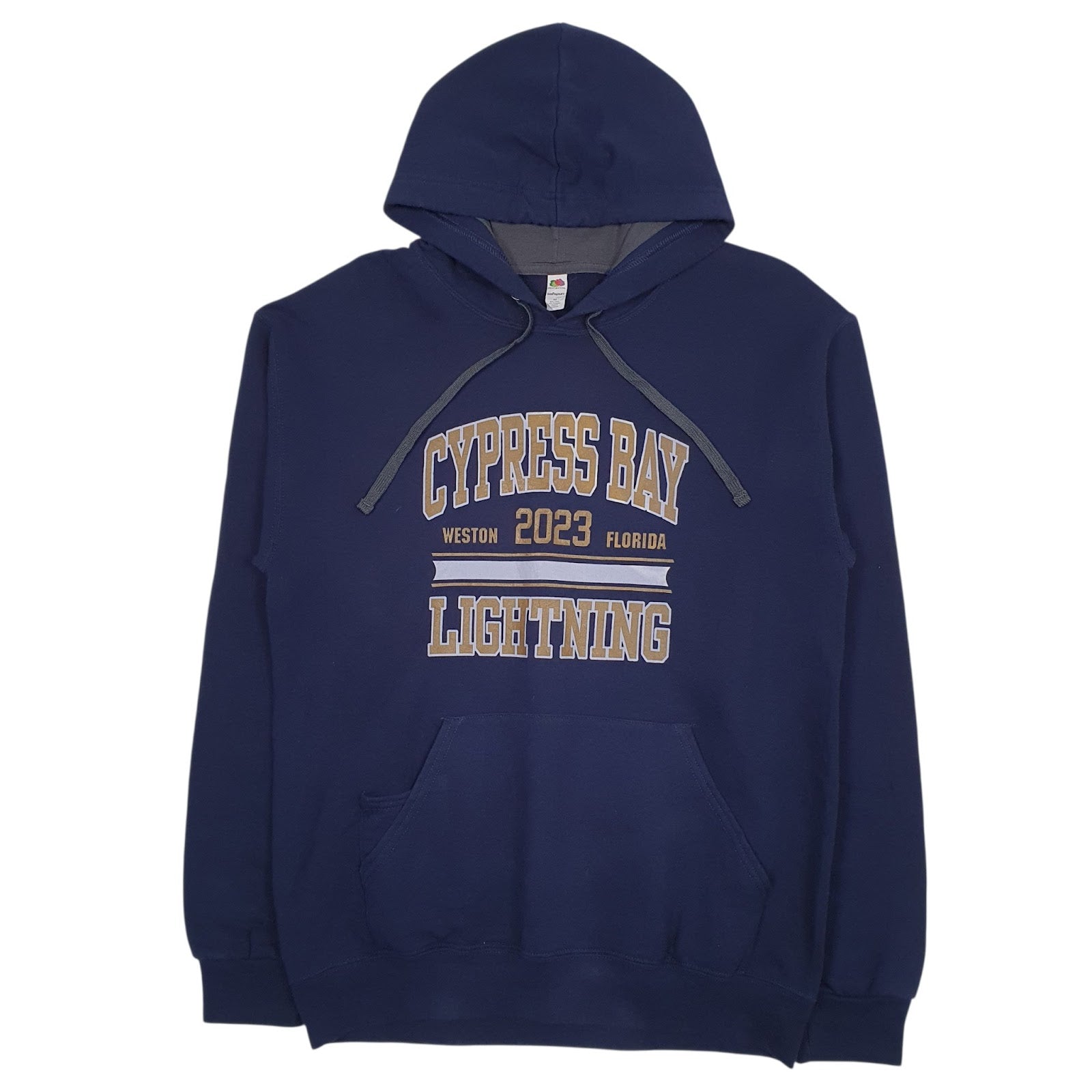 Mens Navy Fruit Of The Loom Cypress Bay Lightning Hoodie Jumper