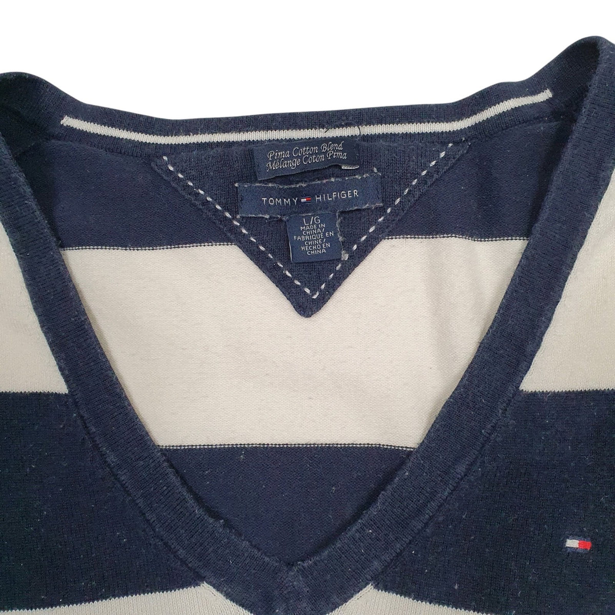 Mens Navy Tommy Hilfiger  V Neck Jumper