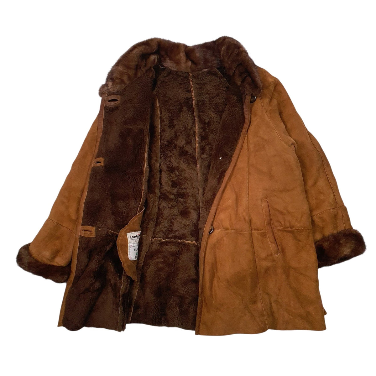 Womens Brown Conbipel Vintage  Coat