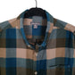 Mens Blue Eddie Bauer Heavy Flannel Plaid  Shirt