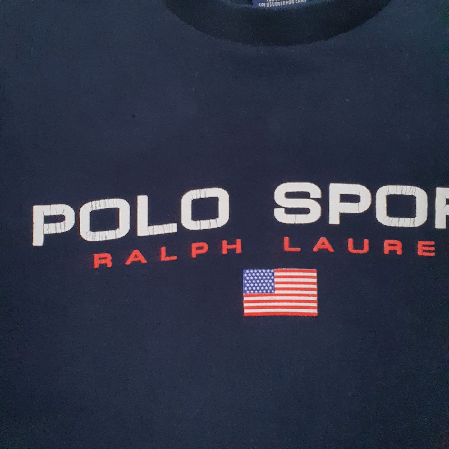 Mens Navy Polo Ralph Lauren Sport Spellout  T Shirt