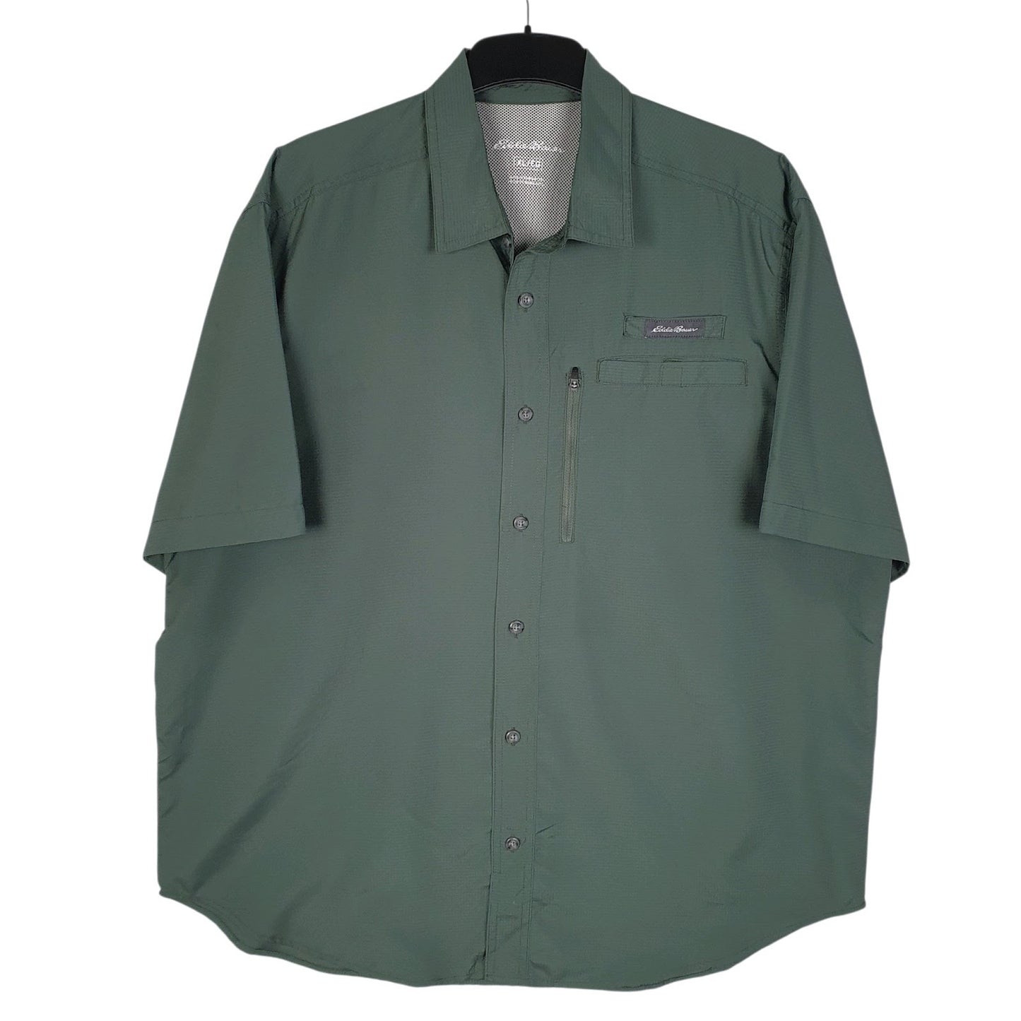 Mens Green Eddie Bauer Hiking Short Sleeve Shirt