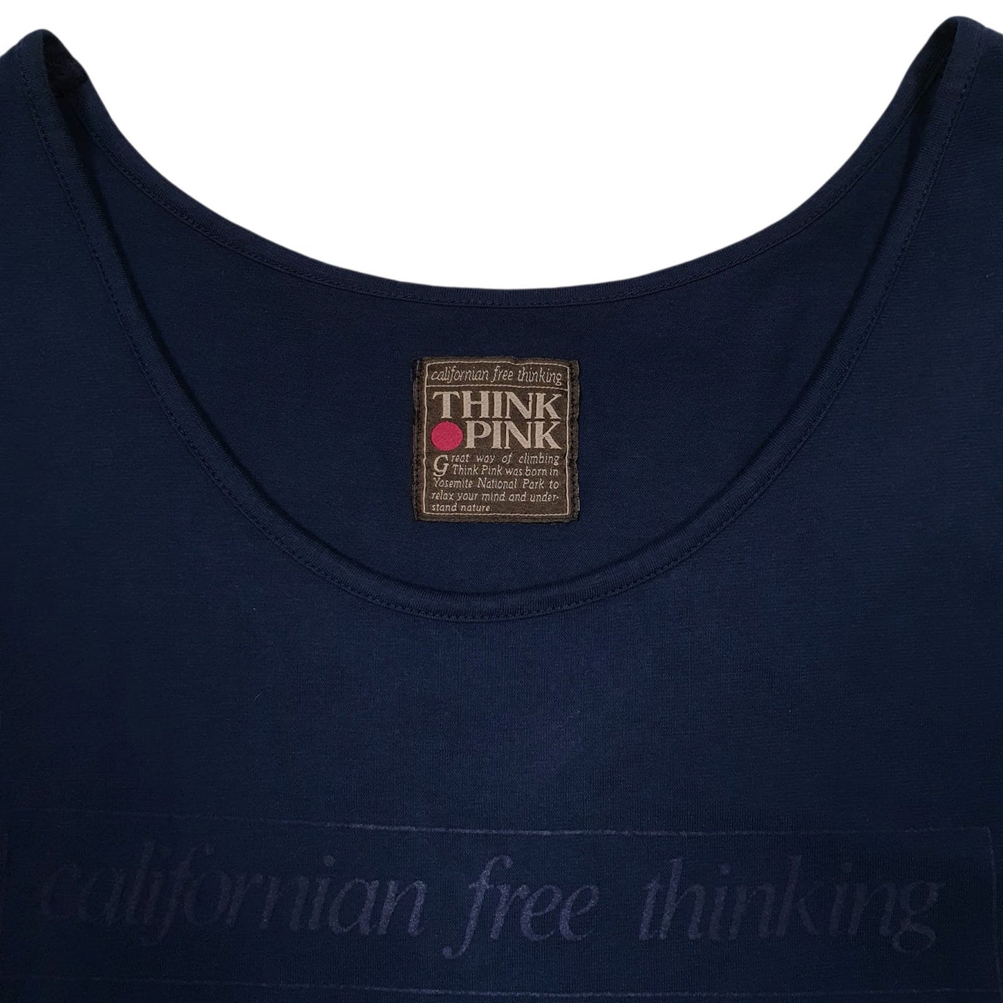 Mens Navy Think Pink California Vest  T Shirt