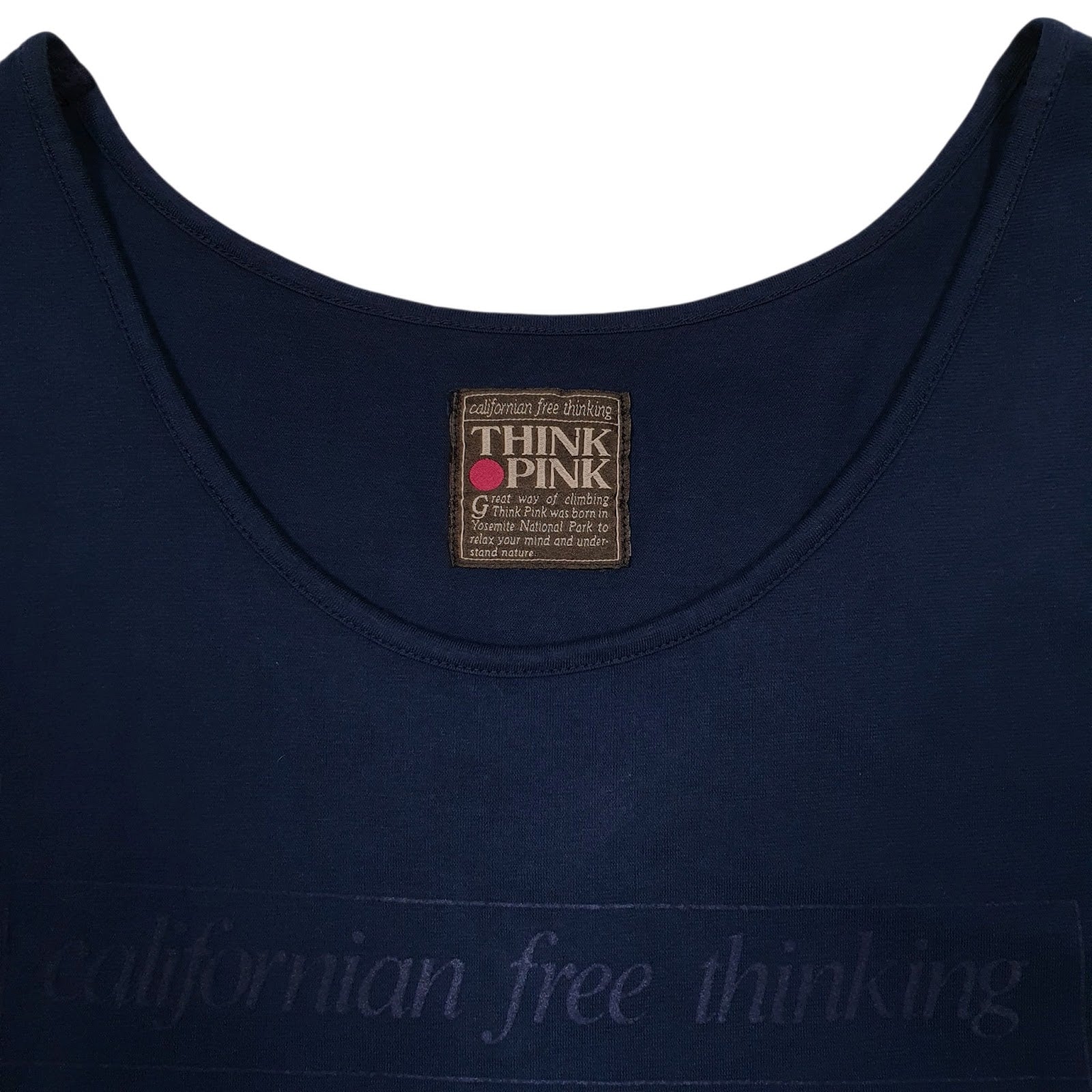 Mens Navy Think Pink California Vest  T Shirt