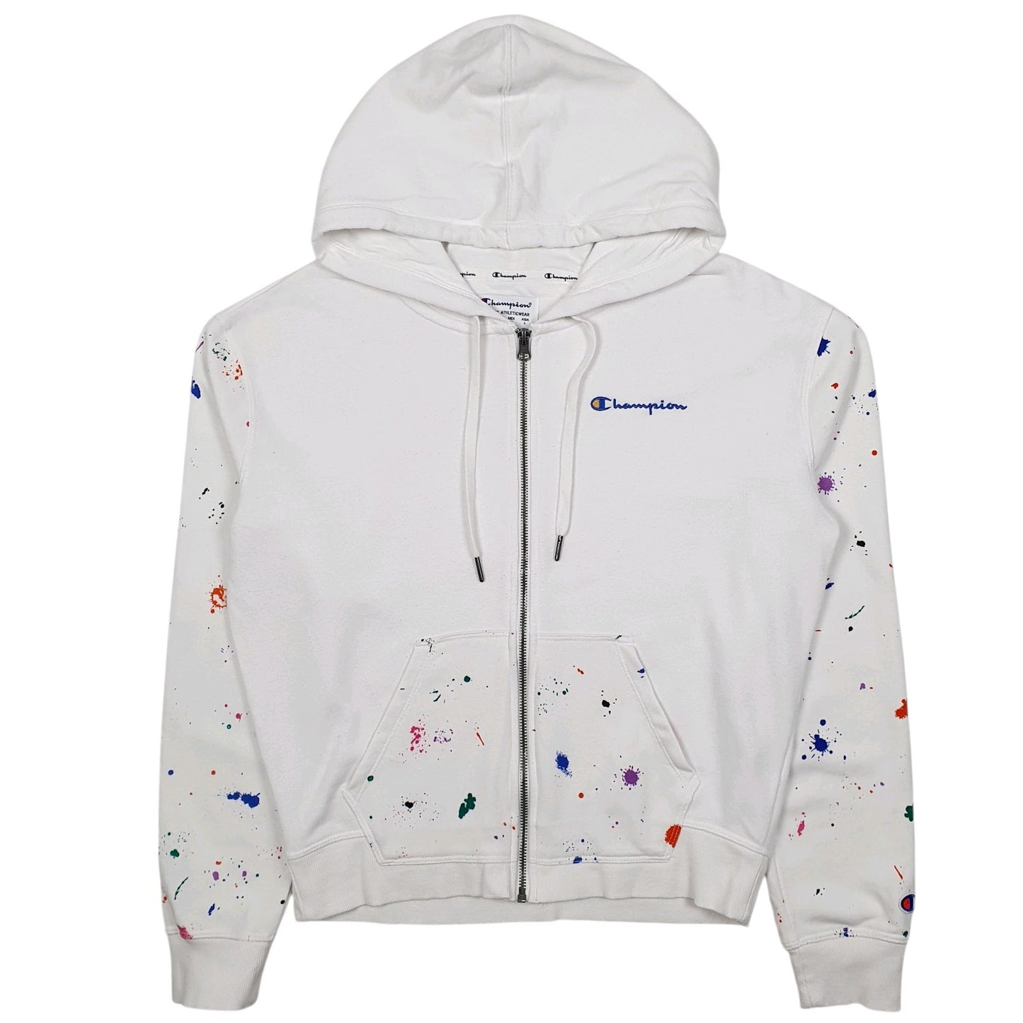 Womens White Champion Hoodie Full Zip Jumper