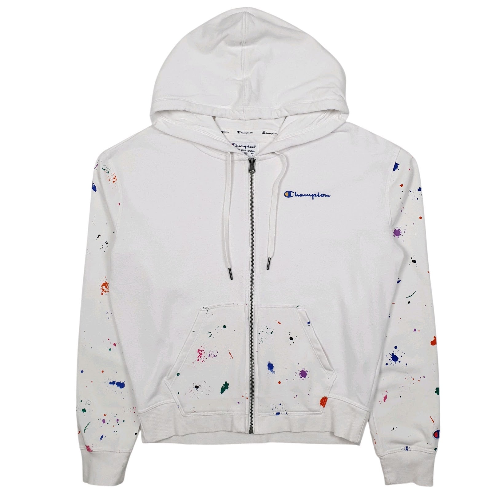 Womens White Champion Hoodie Full Zip Jumper