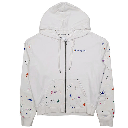 Womens White Champion Hoodie Full Zip Jumper