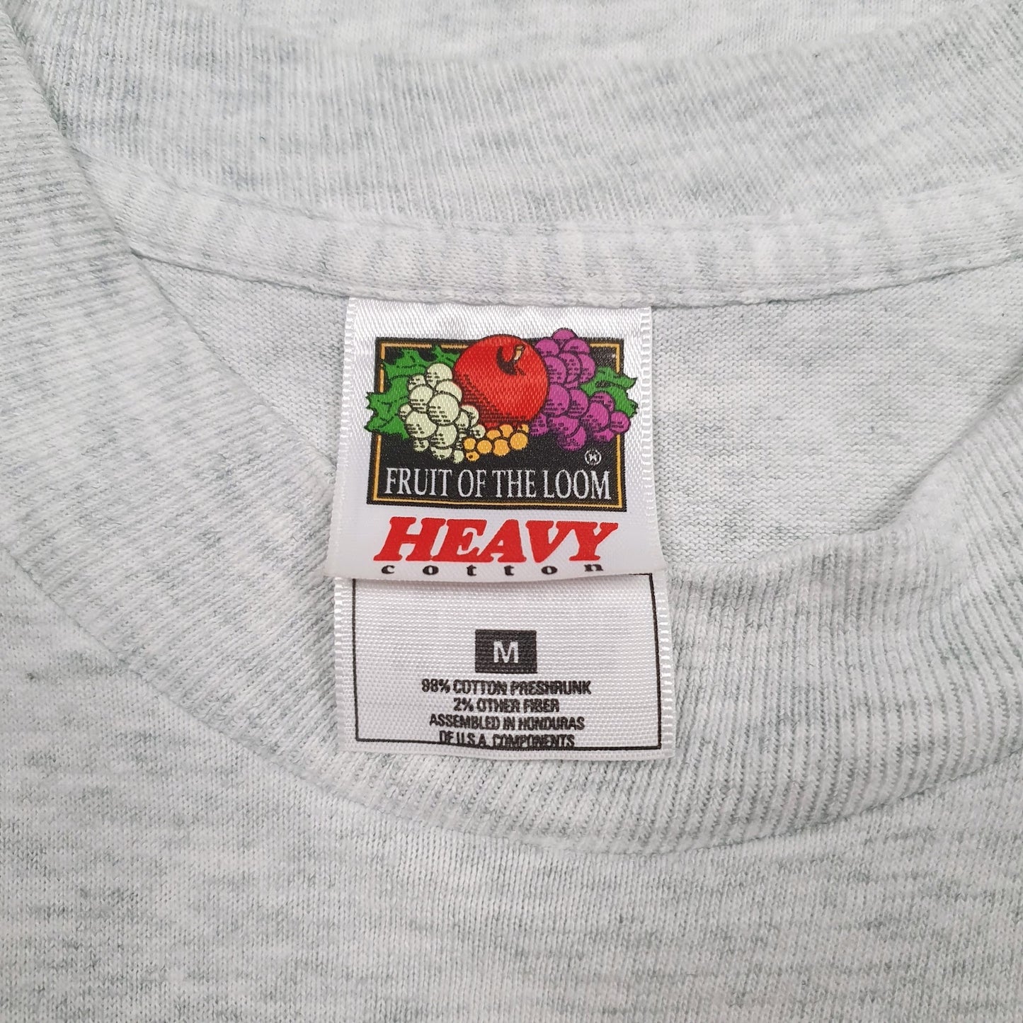 Mens Grey Fruit Of The Loom Vintage 90s  T Shirt