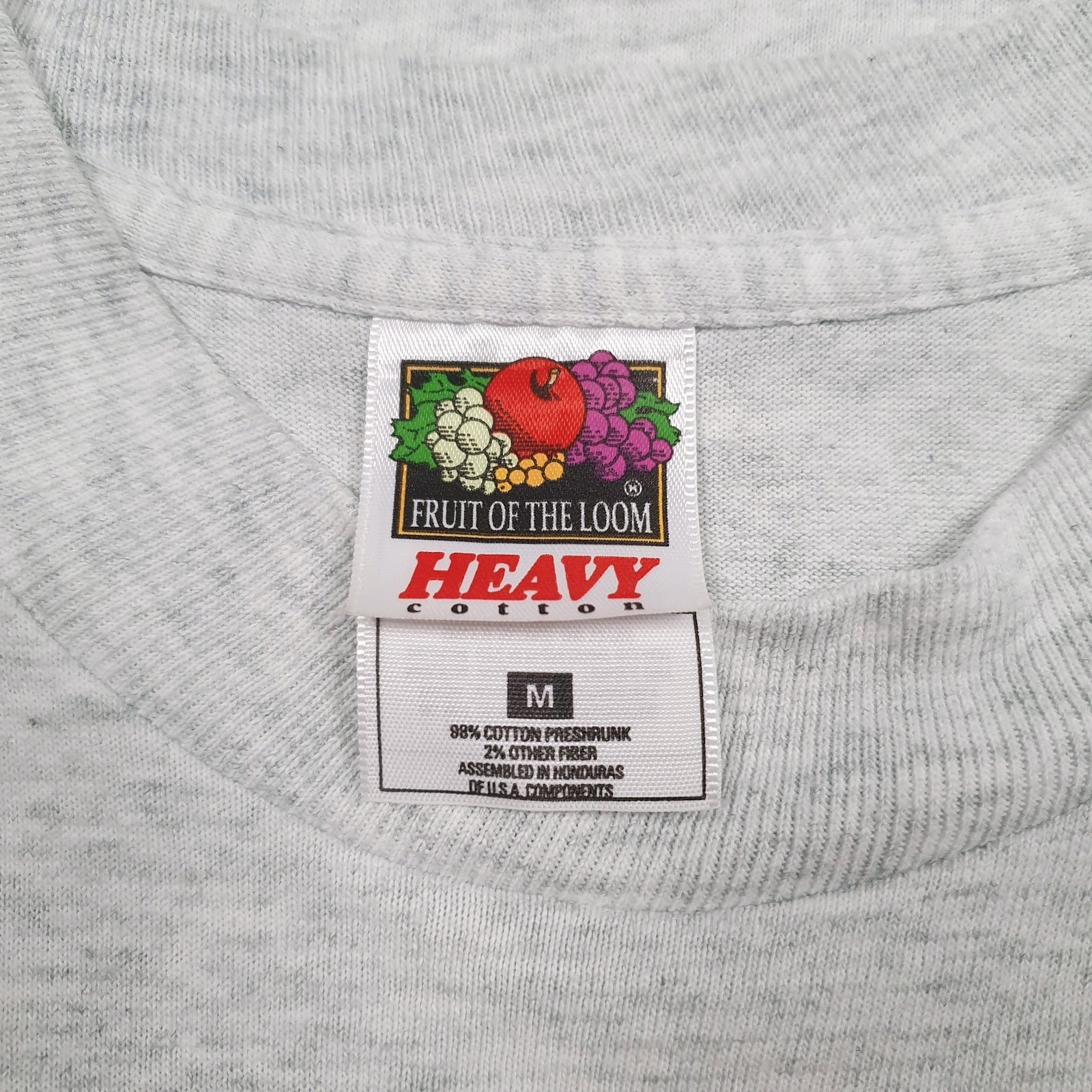 Mens Grey Fruit Of The Loom Vintage 90s  T Shirt