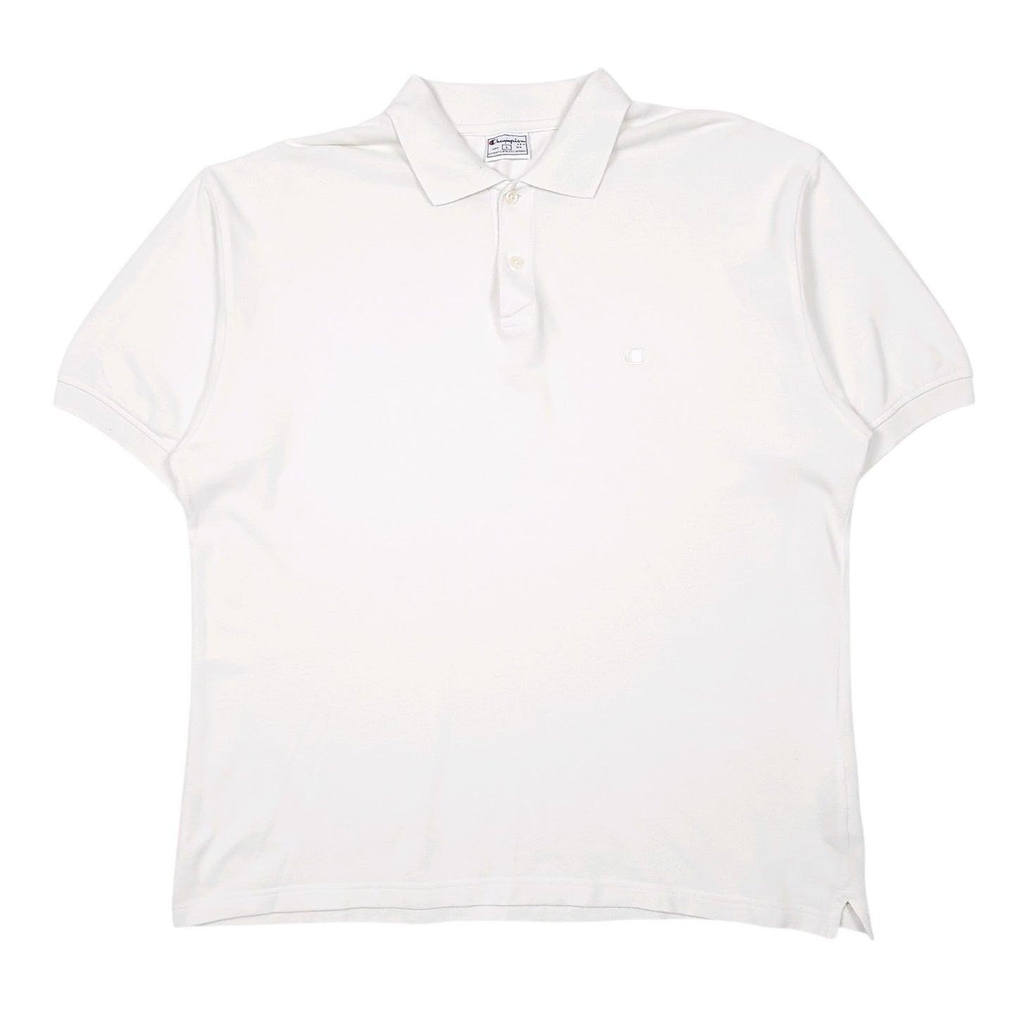 Mens White Champion  Short Sleeve Polo Shirt