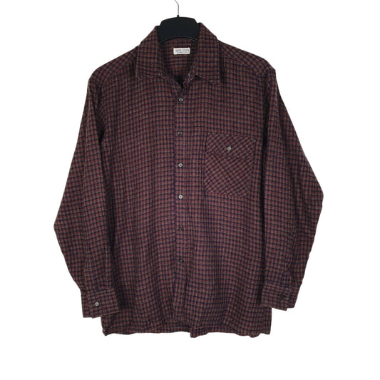 Mens Burgundy Rocky Ford Vintage 90s Plaid Flannel Long Sleeve Shirt