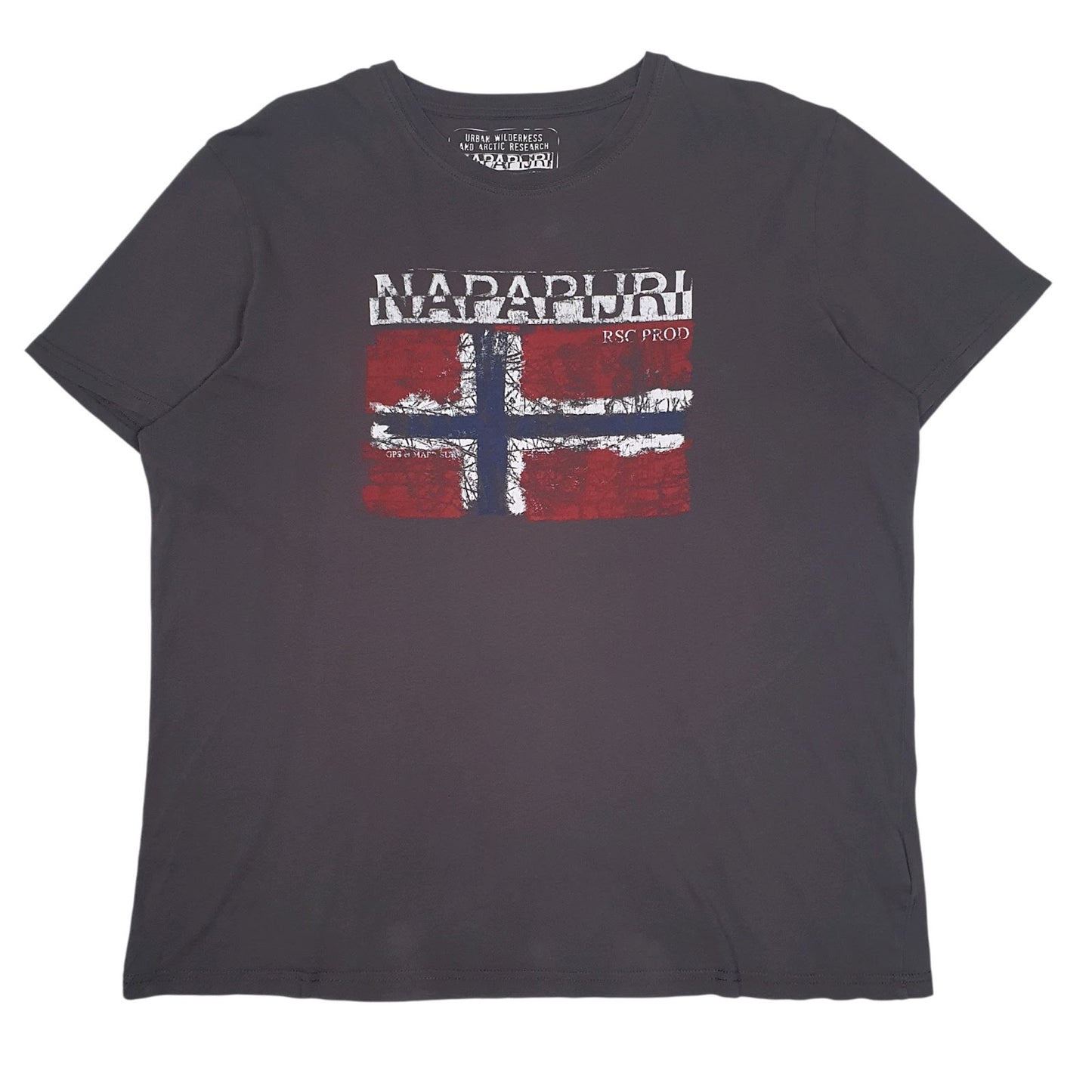 Mens Grey Napapijri Spellout Short Sleeve T Shirt