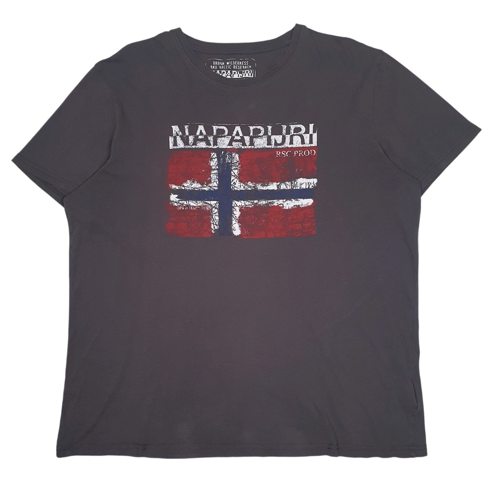 Mens Grey Napapijri Spellout Short Sleeve T Shirt