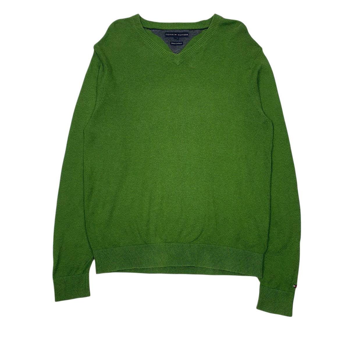 Womens Green Tommy Hilfiger  V Neck Jumper