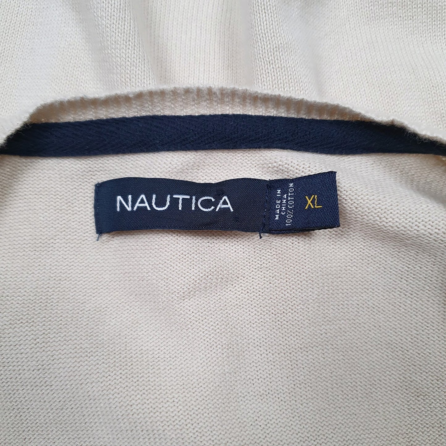 Mens Beige Nautica  V Neck Jumper
