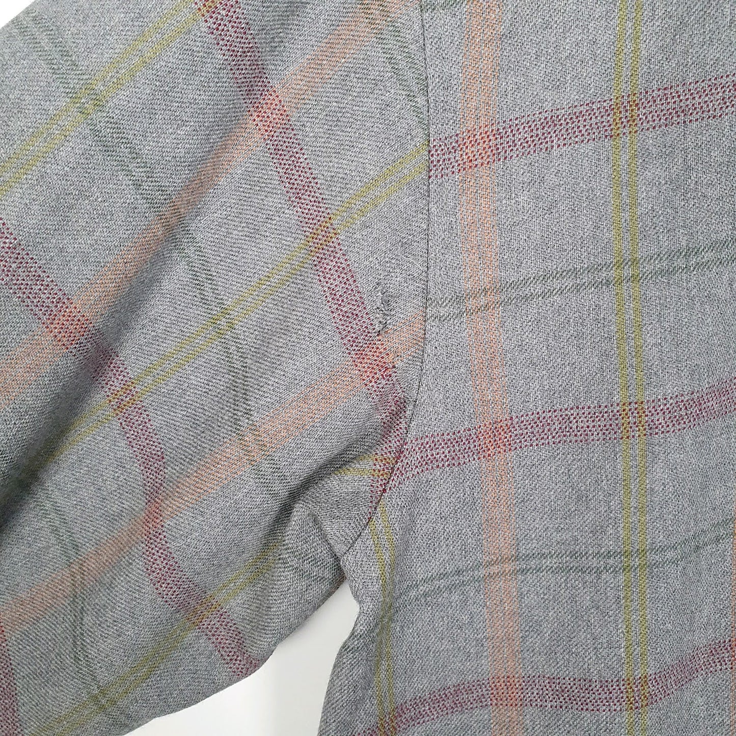 Mens Grey Yuyulife Flannel Plaid  Shirt