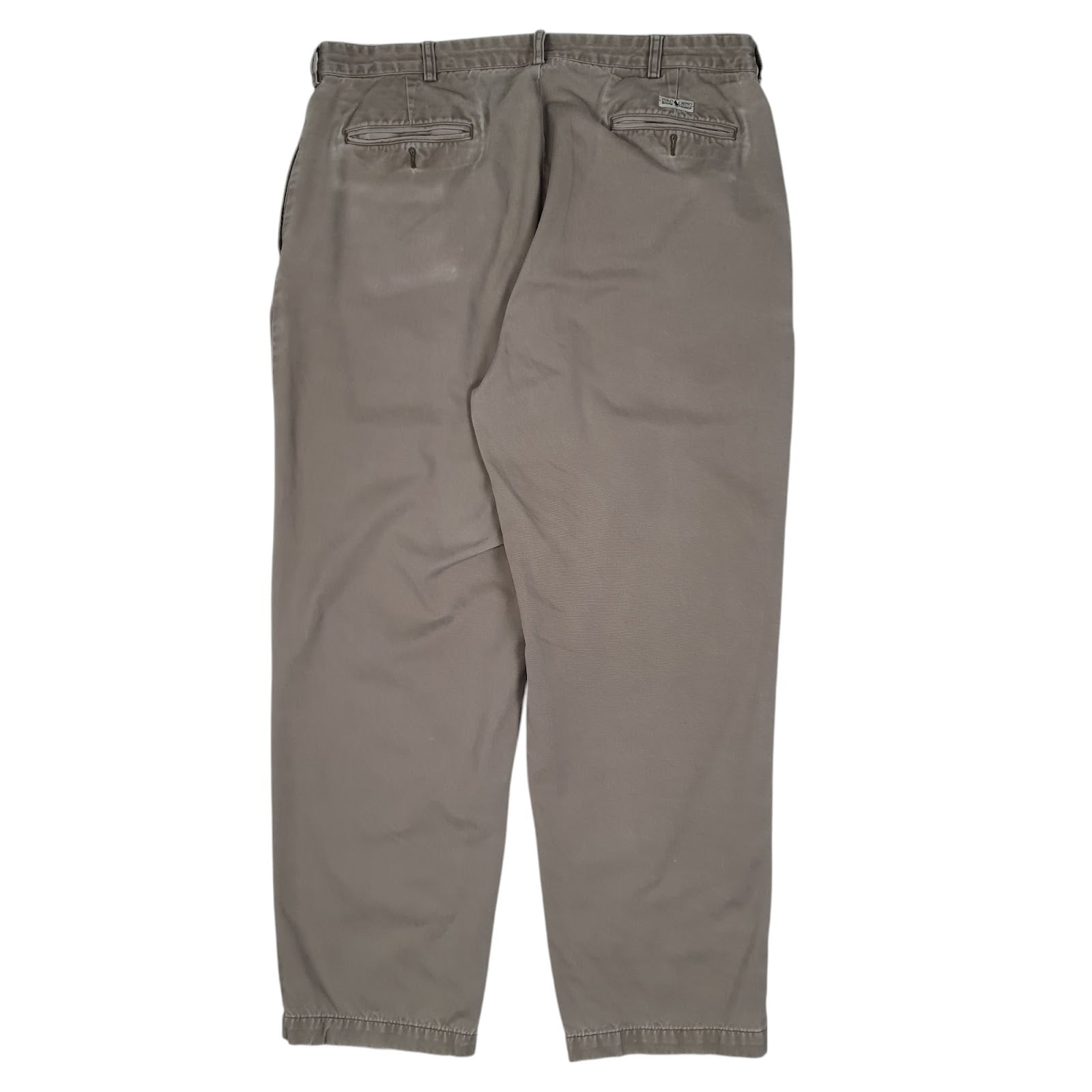 Mens Grey Polo Ralph Lauren Andrew Pant Vintage 90s Pleated  Trousers