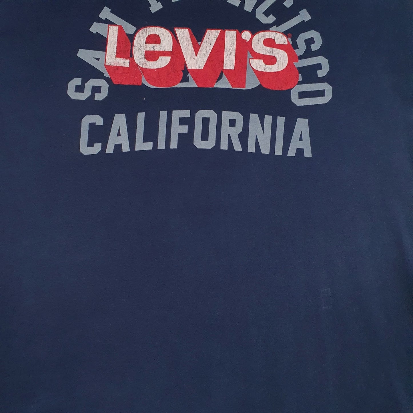 Mens Navy Levis Spellout  T Shirt