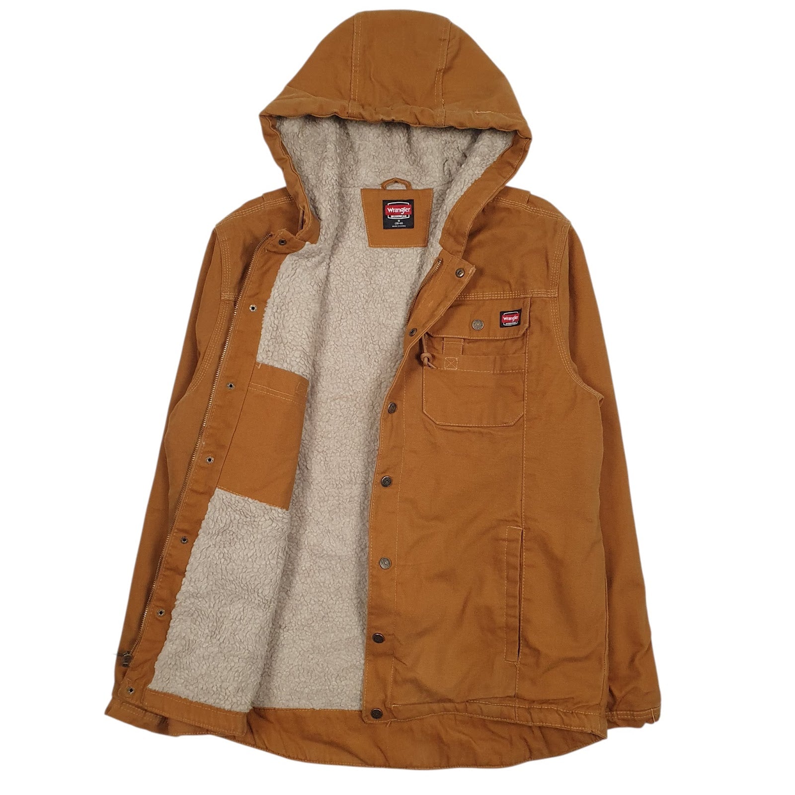 Mens Brown Wrangler Sherpa Lined  Coat