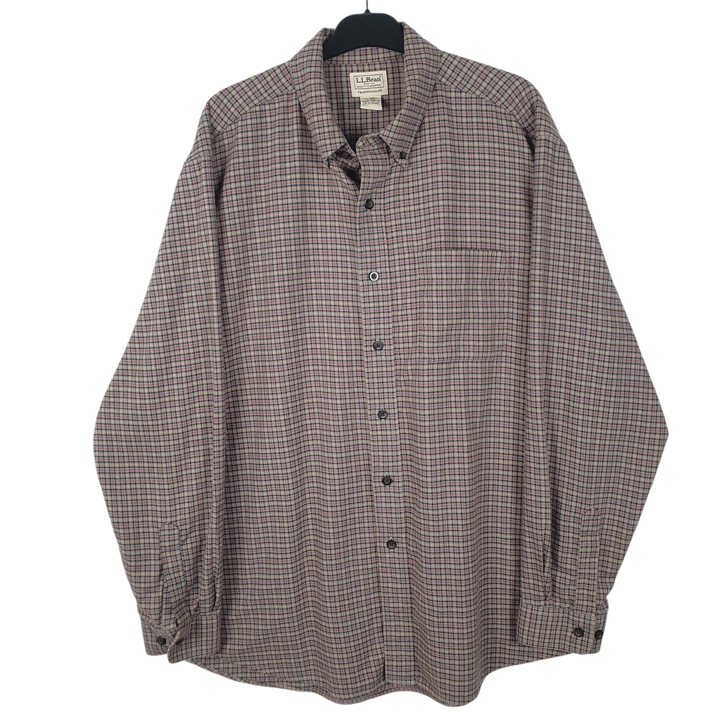 Mens Brown L.L.Bean Flannel Long Sleeve Shirt