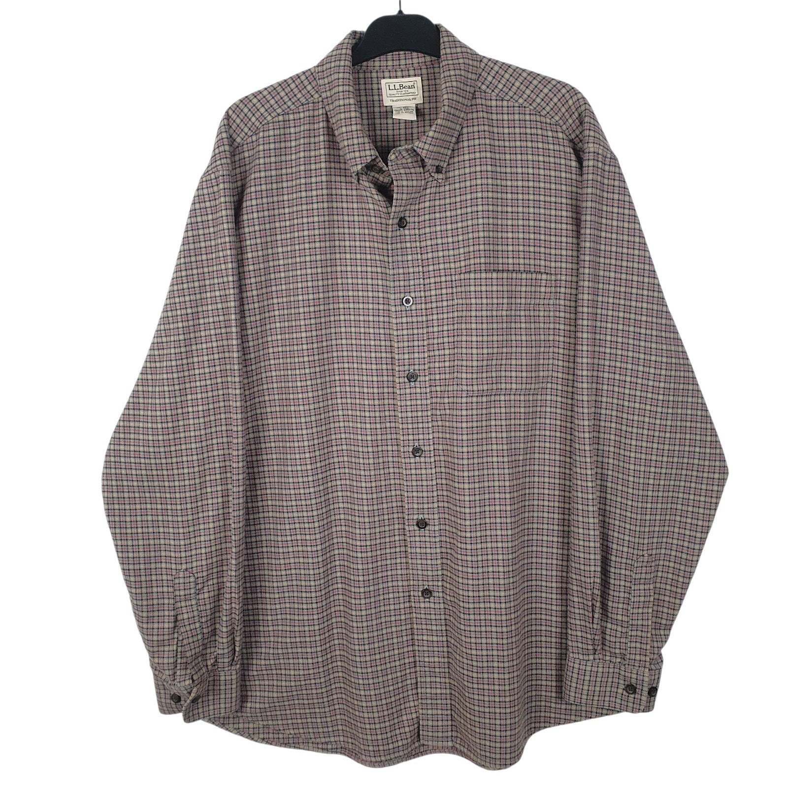 Mens Brown L.L.Bean Flannel Long Sleeve Shirt
