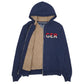 Mens Navy Tommy Hilfiger Spellout Fleece Lined Full Zip Jumper