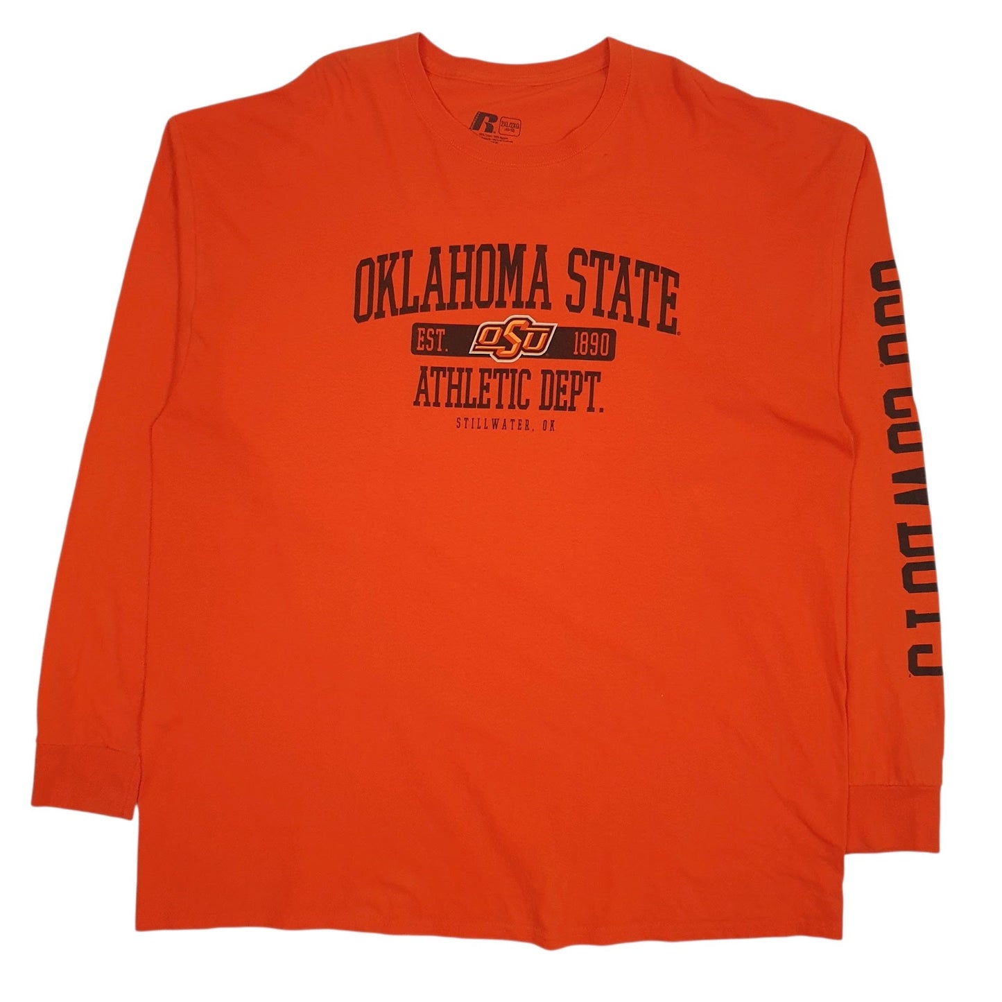 Mens Orange Russel Athletic Oklahoma State Long Sleeve T Shirt