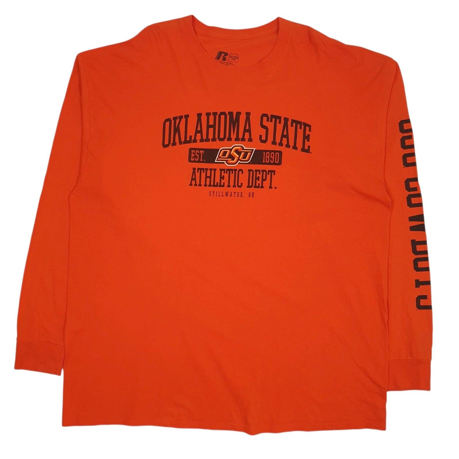 Mens Orange Russel Athletic Oklahoma State Long Sleeve T Shirt