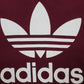Mens Burgundy Adidas   T Shirt