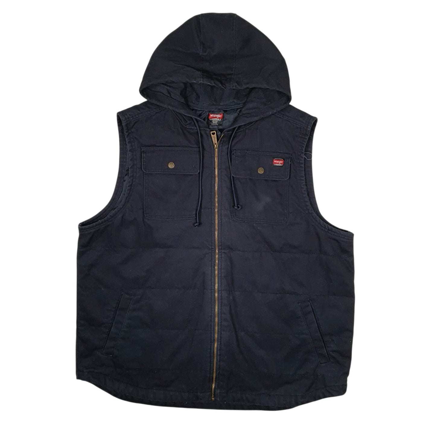 Mens Navy Wrangler Vest Bodywarmer Workwear Hoodie  Coat