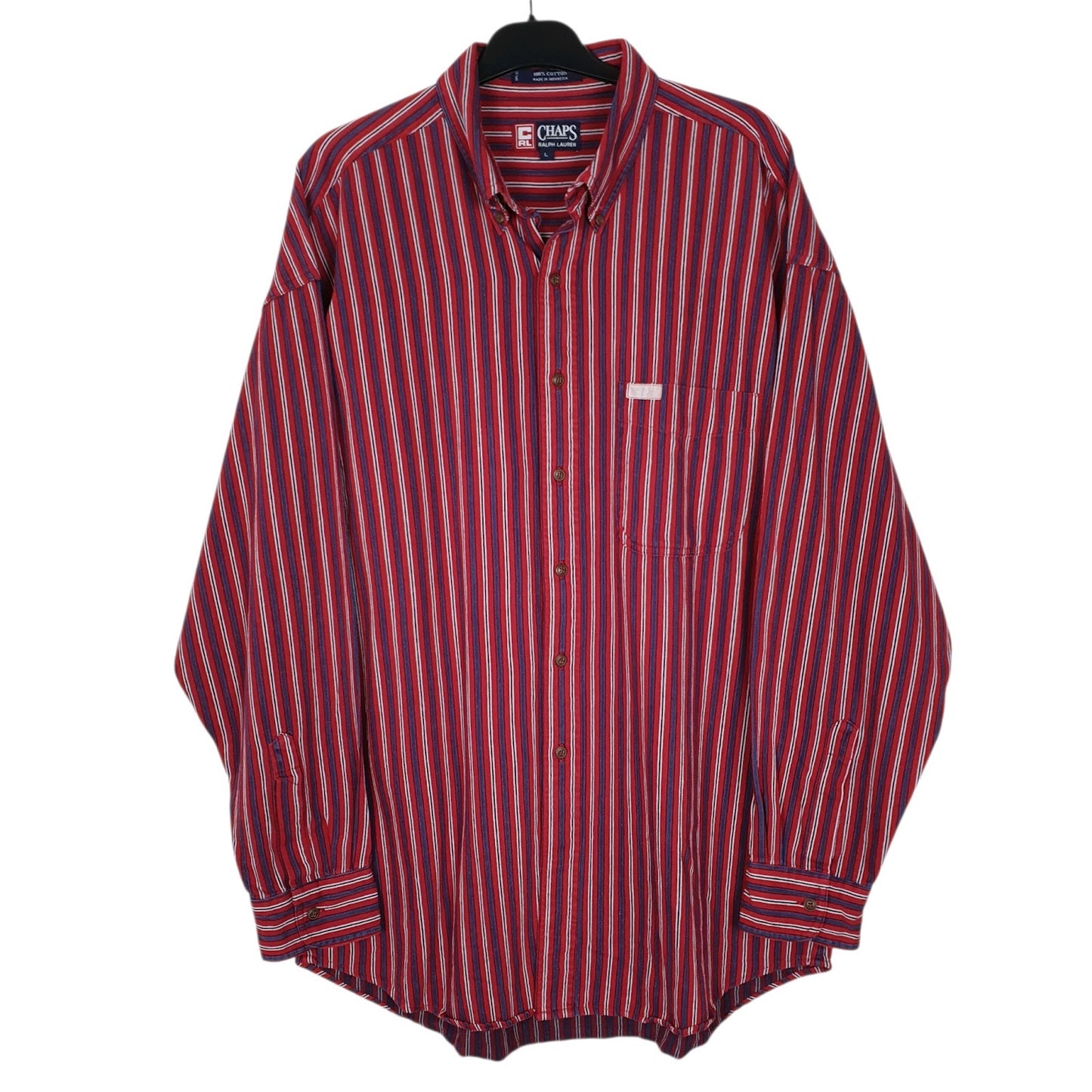 Mens Red Ralph Lauren Vintage 90s Heavy Canvas Long Sleeve Shirt