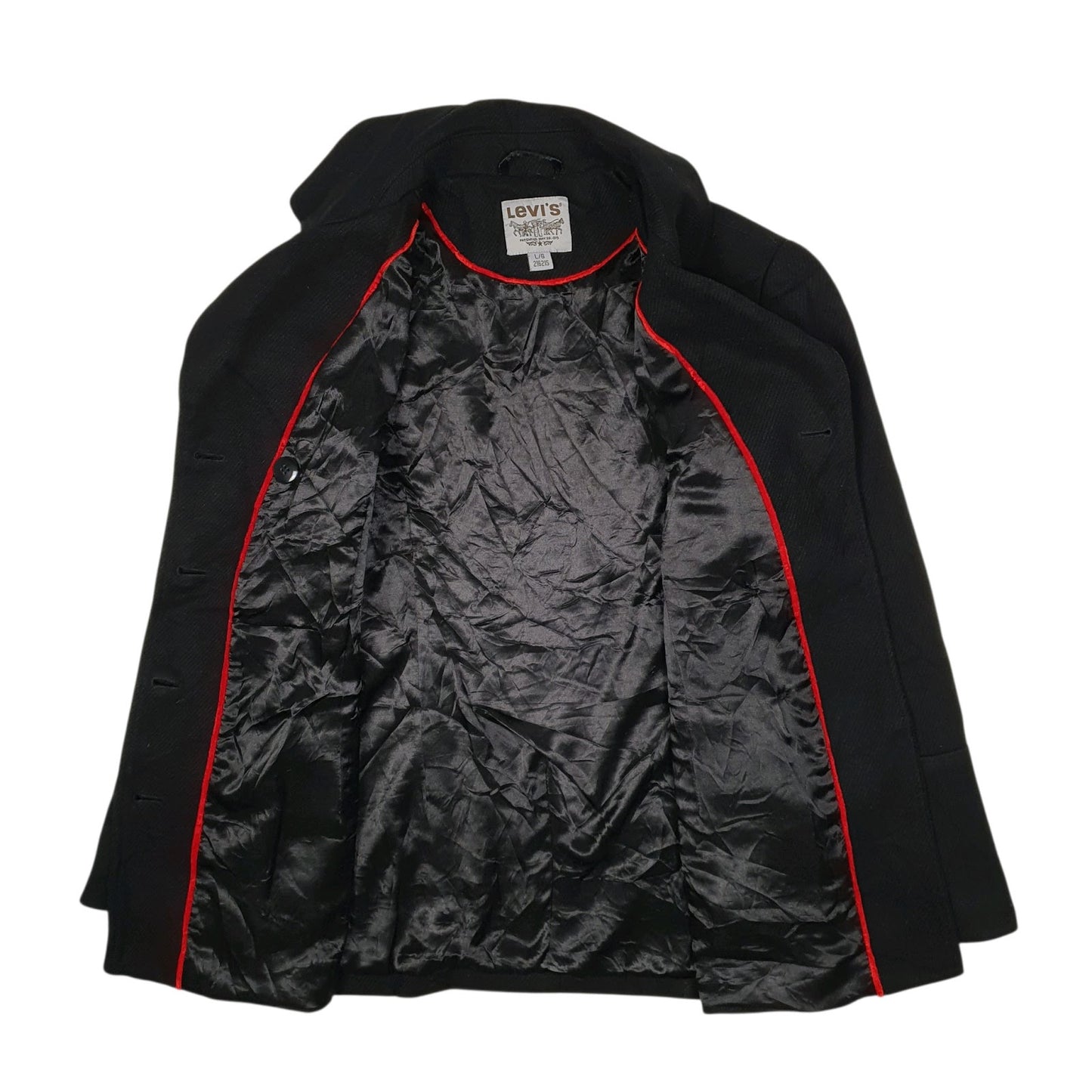 Womens Black Levis Duffle Pea Coat  Coat