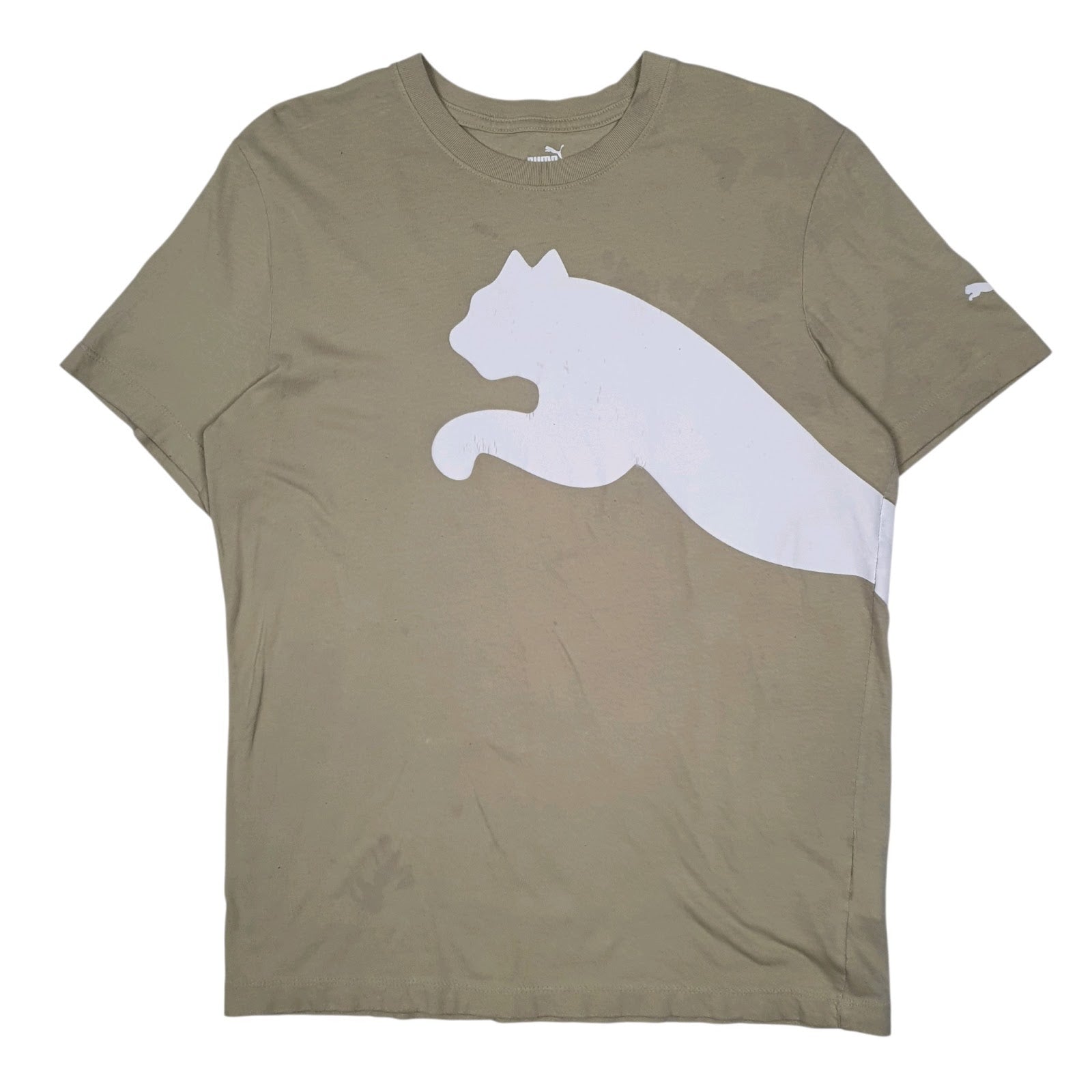 Mens Beige Puma  Short Sleeve T Shirt