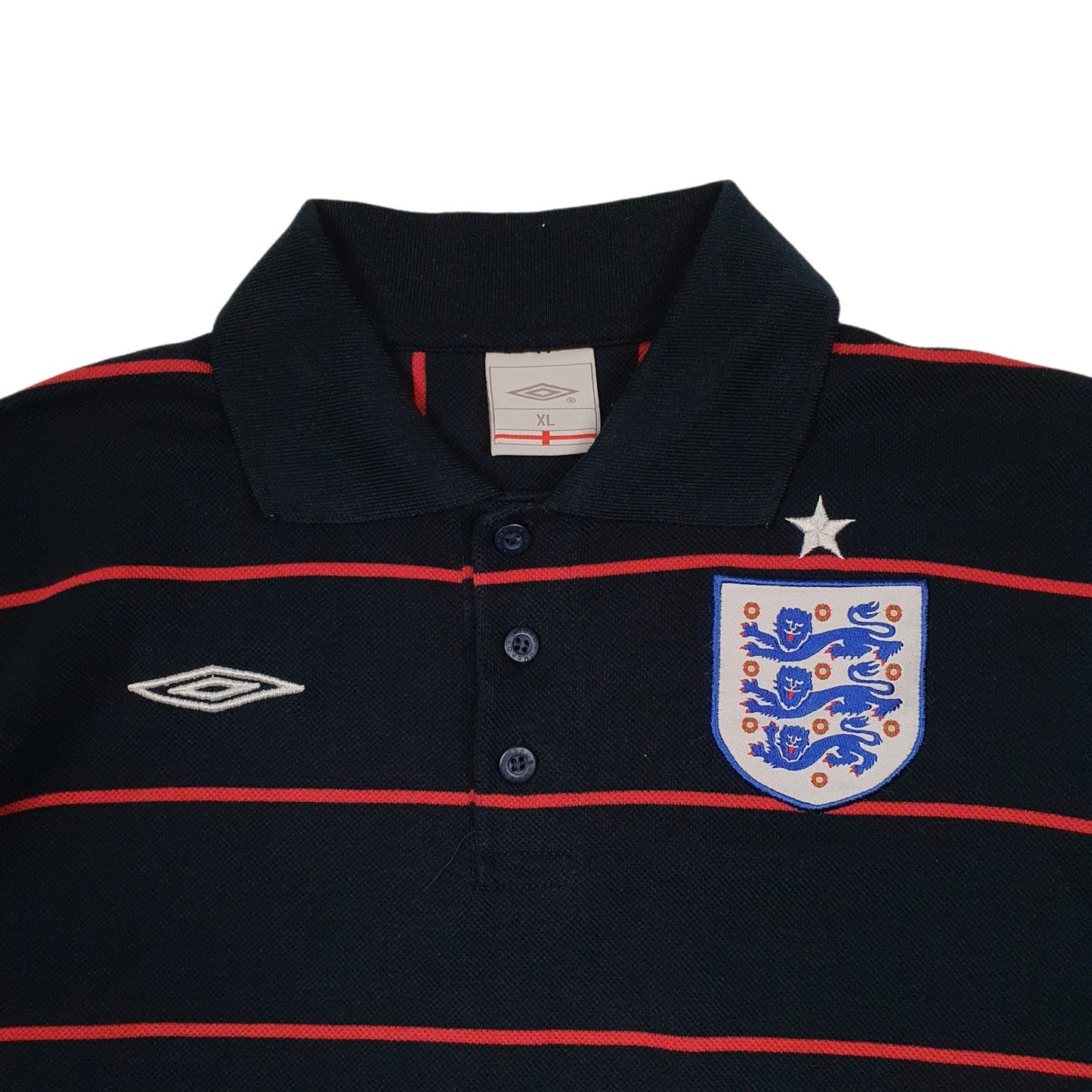 Mens Navy Umbro England Football Hoodie Polo Shirt